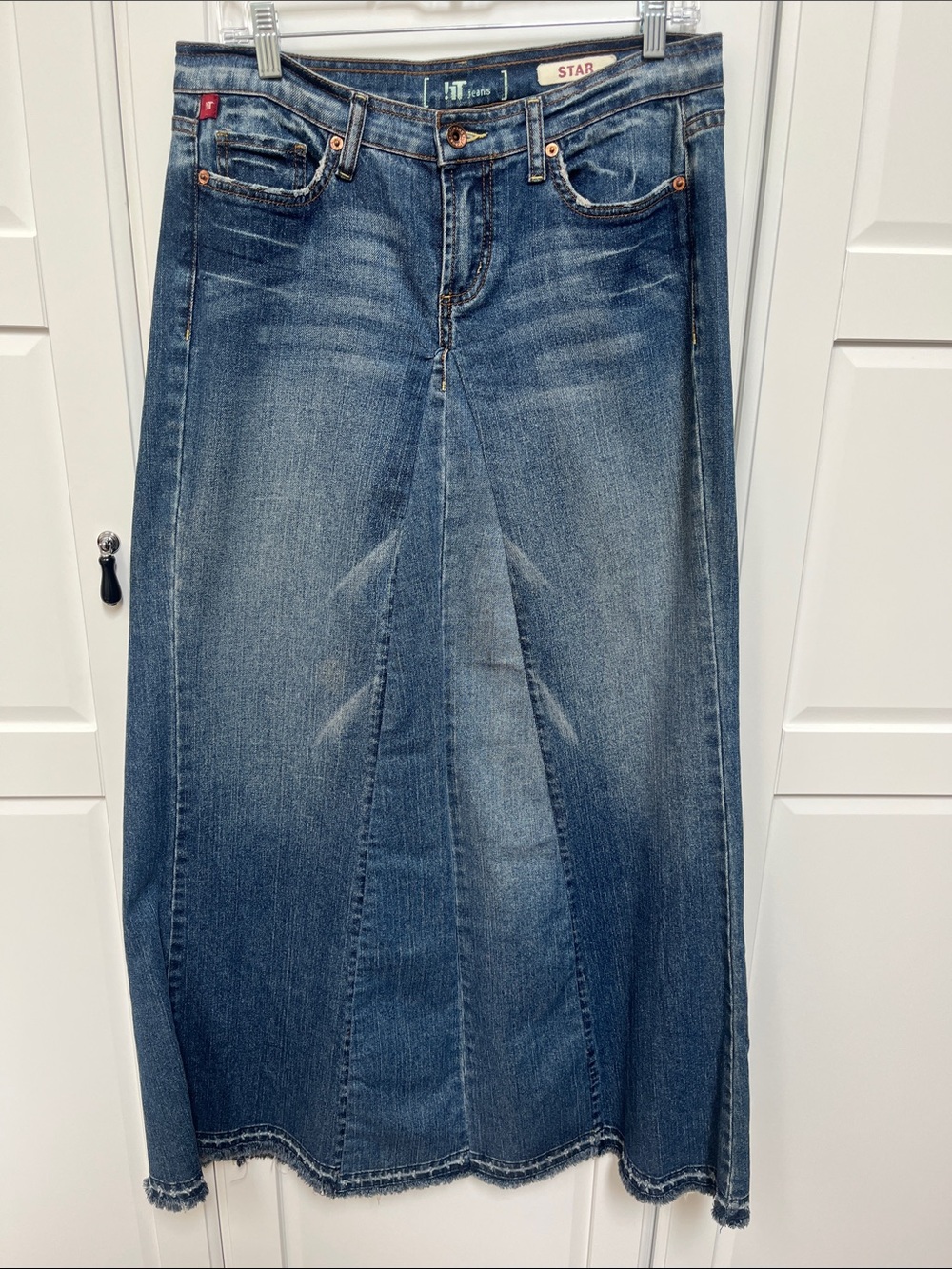 !it jeans Blue Denim Maxi Skirt with Panel Flare